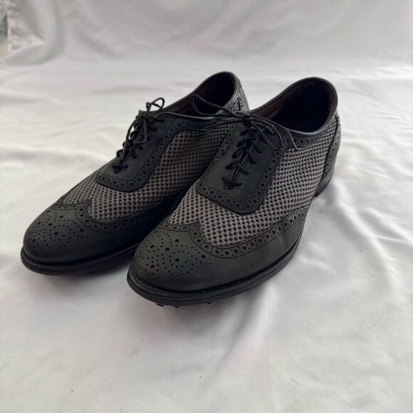 Allen Edmonds Men Black Mesh Honors Collection Double Eagle Golf
